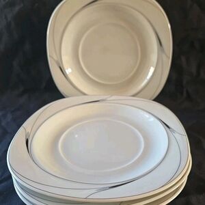 NWOT Mikasa Caviar Tea Coffee 4 Saucers DISCONTINUED RARE VINTAGE L5806